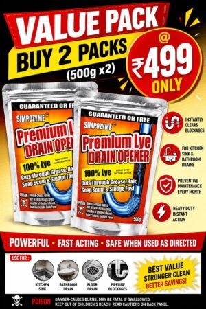 Simpozyme Premium Lye Drain Opener 500 gm Buy 2 ₹449